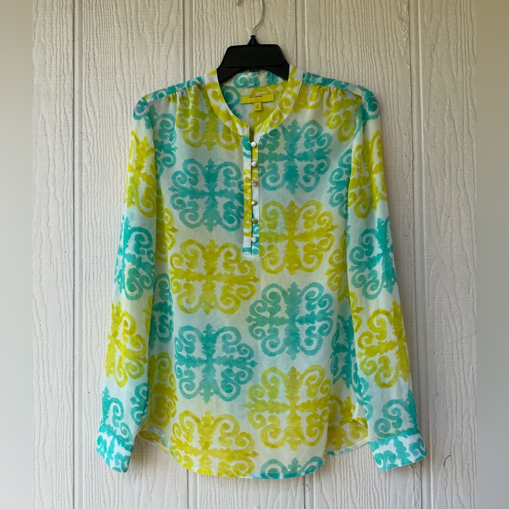 Banana Republic Milly Collection Roll-Tab Sleeve Top